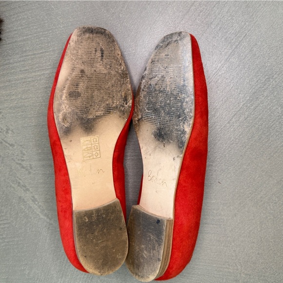Boden Red Square Toe Suade Slide On Loafers - Picture 6 of 6